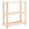 3-Tier Storage Rack 80x38x90 cm Solid Wood Pine 150 kg – 1