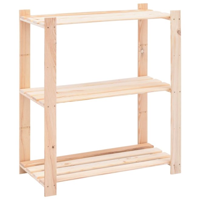 3-Tier Storage Rack 80x38x90 cm Solid Wood Pine 150 kg – 1