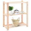 3-Tier Storage Rack 80x38x90 cm Solid Wood Pine 150 kg – 1