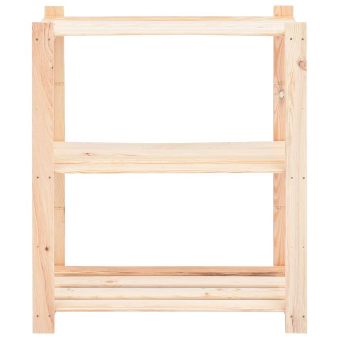 3-Tier Storage Rack 80x38x90 cm Solid Wood Pine 150 kg – 1