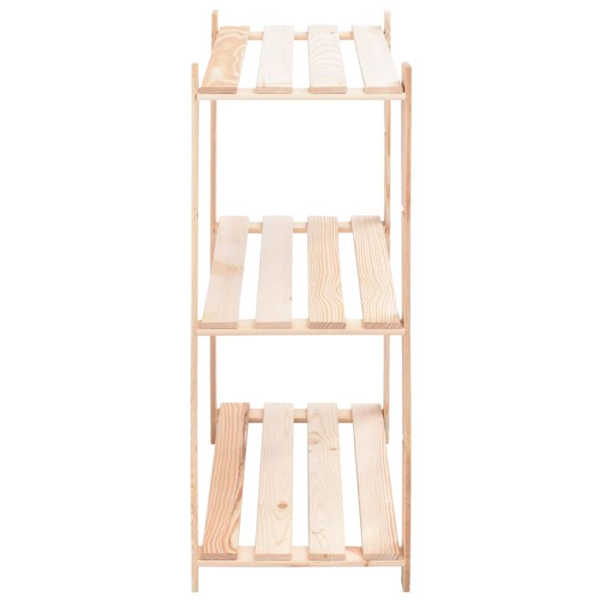 3-Tier Storage Rack 80x38x90 cm Solid Wood Pine 150 kg – 1