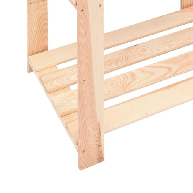 3-Tier Storage Rack 80x38x90 cm Solid Wood Pine 150 kg – 1