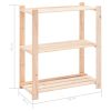 3-Tier Storage Rack 80x38x90 cm Solid Wood Pine 150 kg – 1