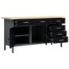 Workbench Black 160x60x85 cm Steel