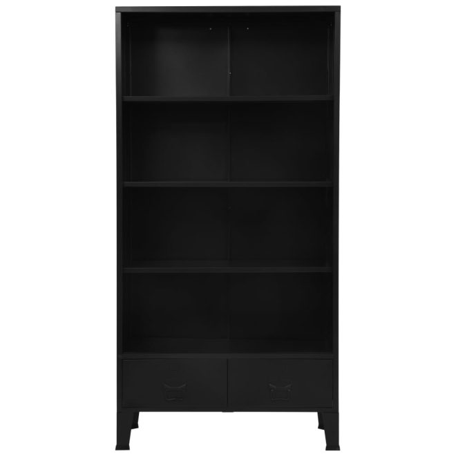 Bookshelf Industrial Black 90x40x180 cm Steel