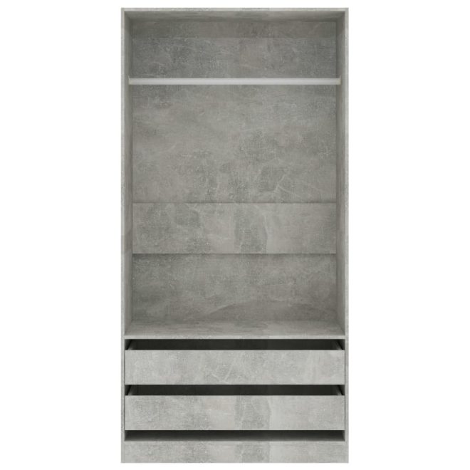 Wardrobe 100x50x200 cm Engineered Wood – Concrete Grey