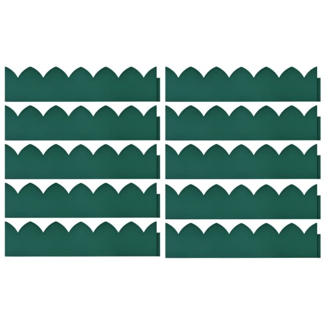 Lawn Edgings 10 pcs Green 65×15 cm PP