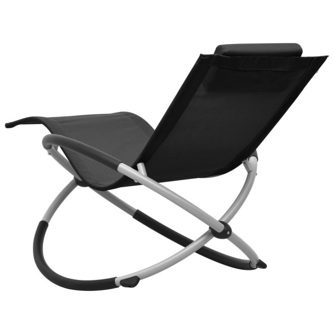 Children’s Sun Lounger Steel Black