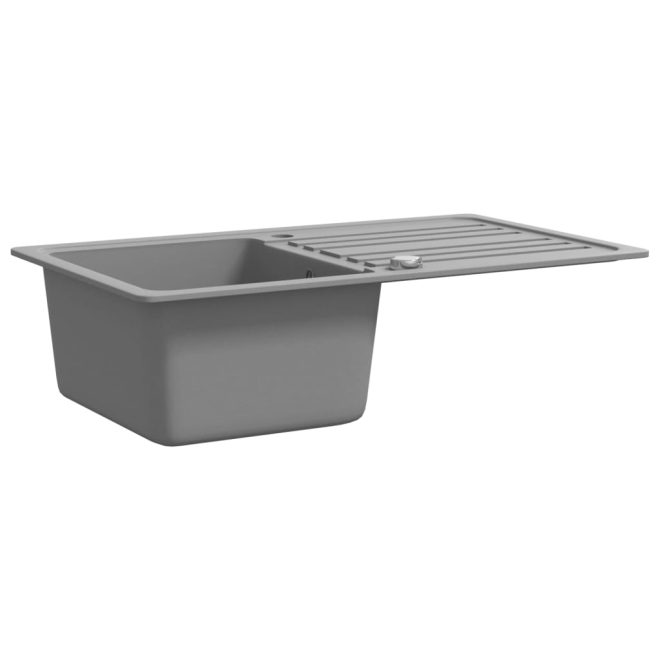 Granite Kitchen Sink Single Basin with Drainer Reversible – Grey