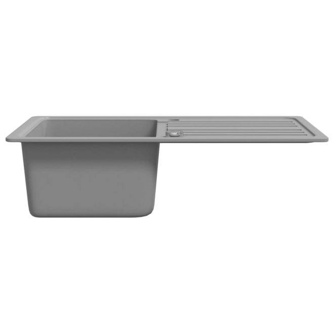 Granite Kitchen Sink Single Basin with Drainer Reversible – Grey