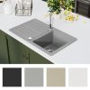 Granite Kitchen Sink Single Basin with Drainer Reversible – Grey