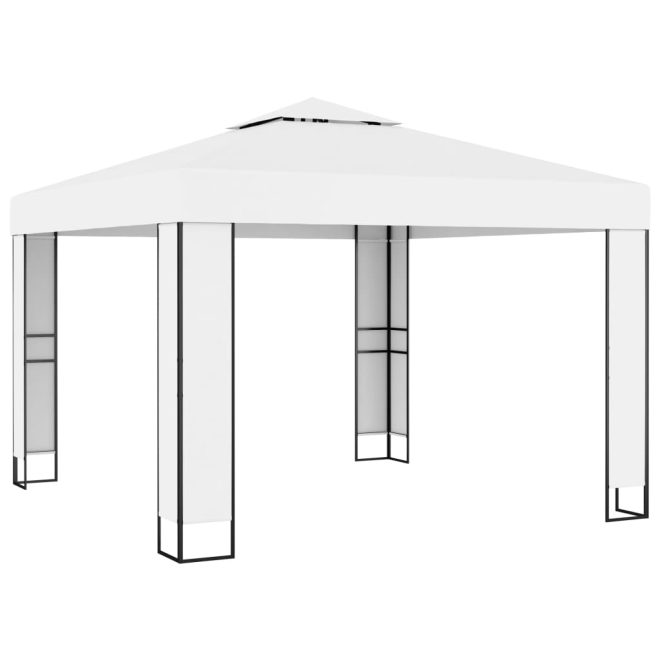 Gazebo with Double Roof – 3×3 m, White