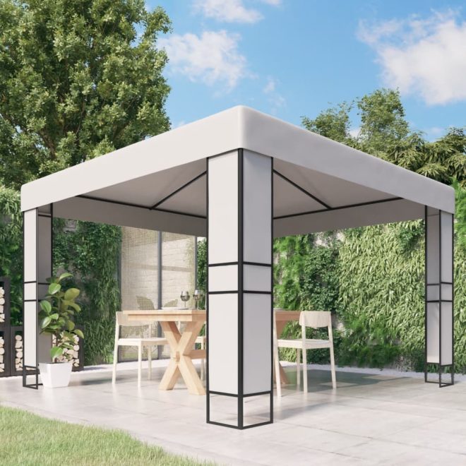 Gazebo with Double Roof – 3×3 m, White