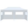 Folding Pop-up Partytent with Sidewalls 3×6 m Steel White