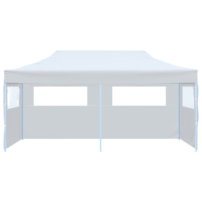 Folding Pop-up Partytent with Sidewalls 3×6 m Steel White