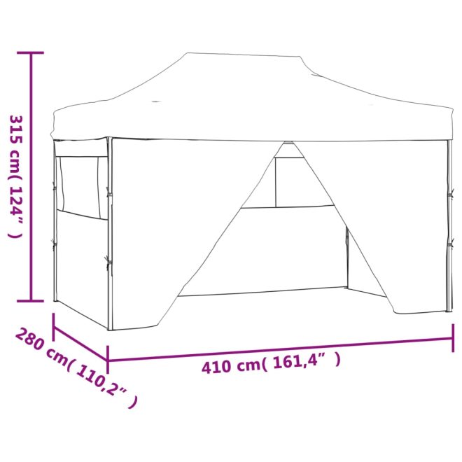 Professional Folding Party Tent with 4 Sidewalls 3×4 m Steel – Cream