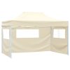 Professional Folding Party Tent with 4 Sidewalls 3×4 m Steel – Cream