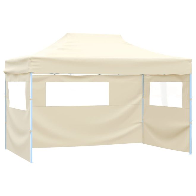 Professional Folding Party Tent with 4 Sidewalls 3×4 m Steel – Cream