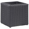 Garden Raised Beds 3 pcs Poly Rattan – Black