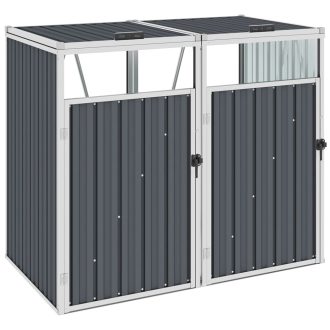 Double Garbage Bin Shed Steel