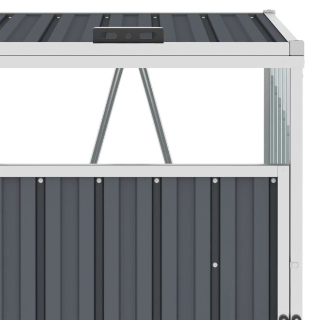 Double Garbage Bin Shed Steel – 143x81x121 cm, Grey