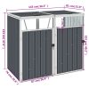 Double Garbage Bin Shed Steel – 143x81x121 cm, Grey