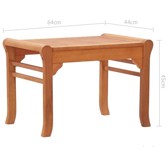 Garden Bench Solid Eucalyptus Wood – 64x44x45 cm