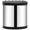 Kitchen Built-in Dust Bin Stainless Steel – 26.5×26.5 cm, Black and Silver