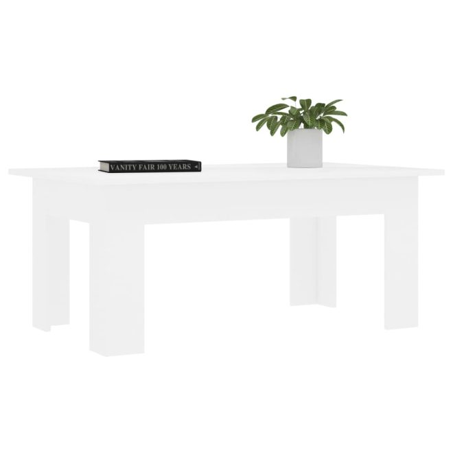 Coffee Table 100x60x42 cm Engineered Wood – White