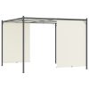 Pergola with Adjustable Roof 3×3 m Steel – Cream White