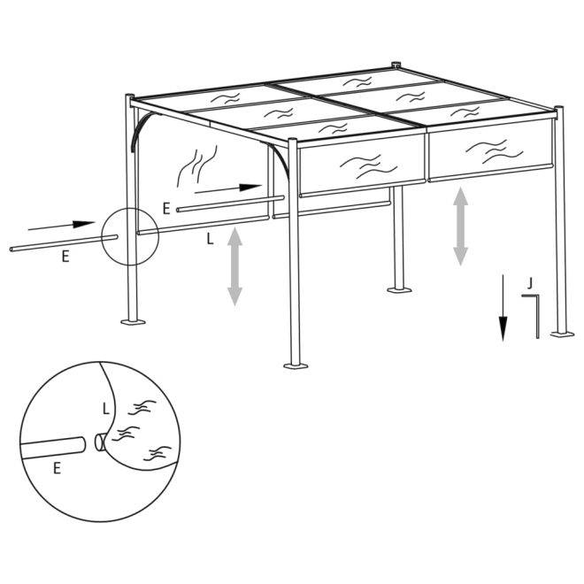 Pergola with Adjustable Roof 3×3 m Steel – Cream White