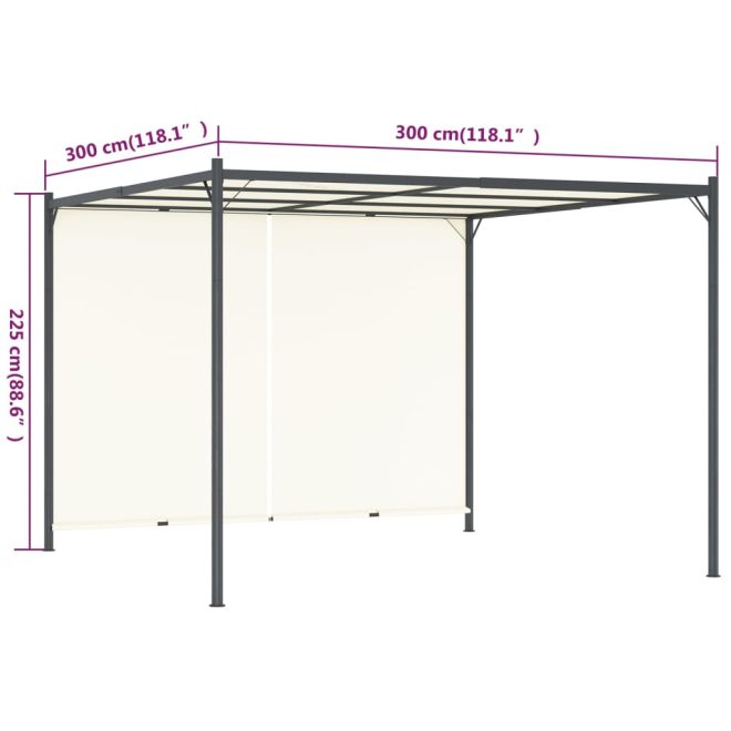 Pergola with Adjustable Roof 3×3 m Steel – Cream White