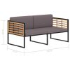 Garden Bench with Cushions 136 cm Solid Acacia Wood Dark Grey