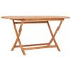 Folding Garden Table 160x80x75 cm Solid Teak Wood