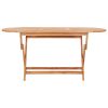 Folding Garden Table 160x80x75 cm Solid Teak Wood