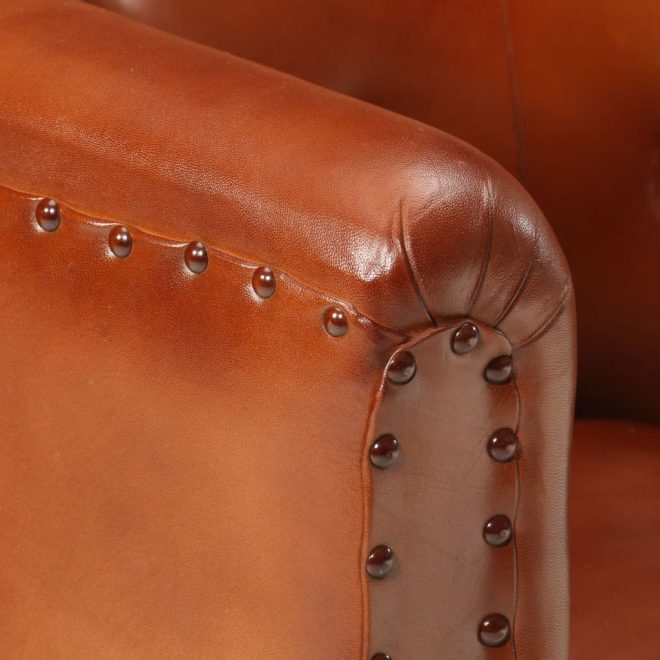 Tub Chair Real Leather – Brown