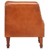 Tub Chair Real Goat Leather – Brown