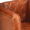 Tub Chair Real Goat Leather – Brown