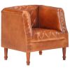 Tub Chair Real Goat Leather – Brown