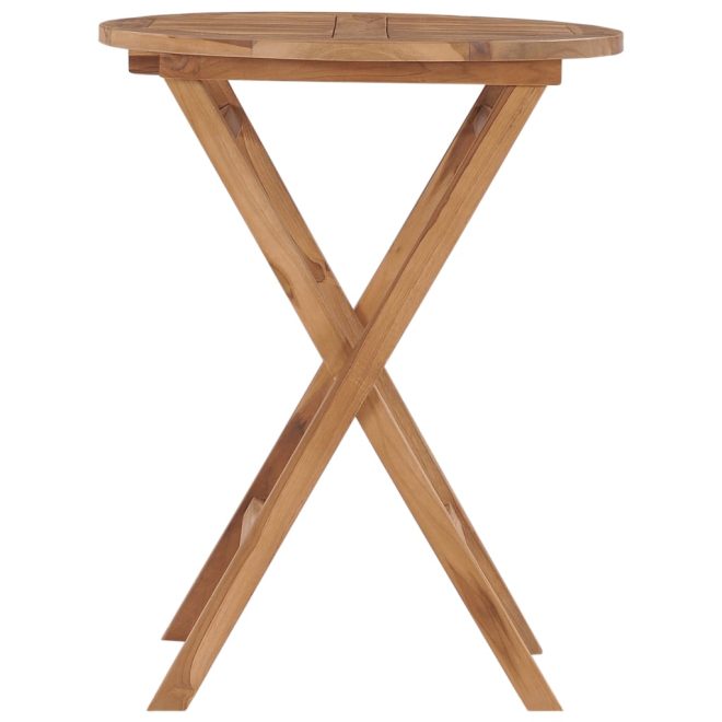 Folding Garden Table 60 cm Solid Teak Wood – Round