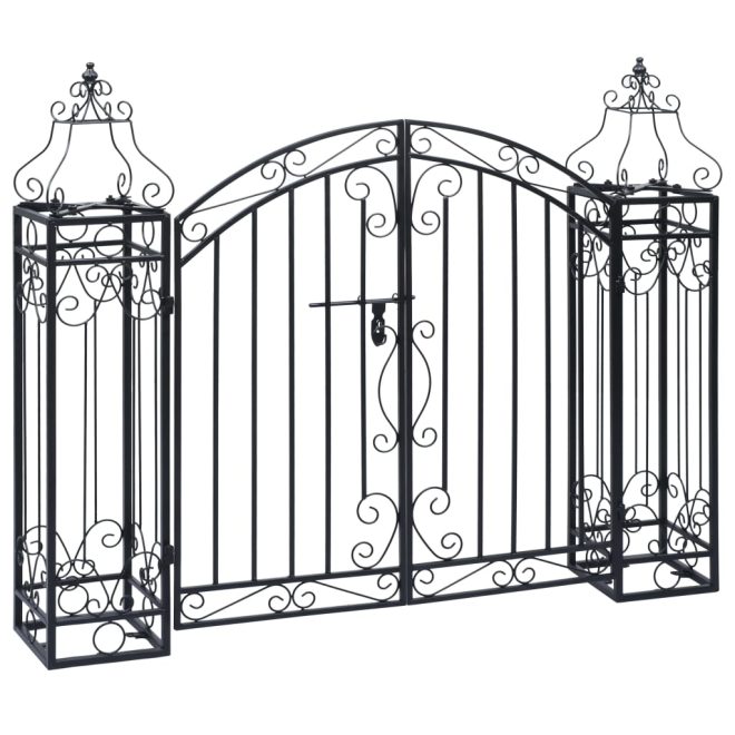 Ornamental Garden Gate Wrought Iron – 122×20.5×100 cm