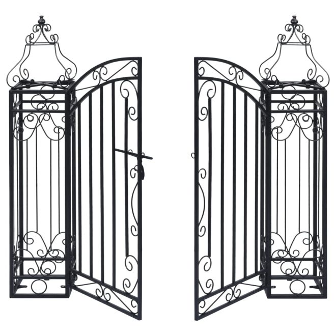 Ornamental Garden Gate Wrought Iron – 122×20.5×100 cm