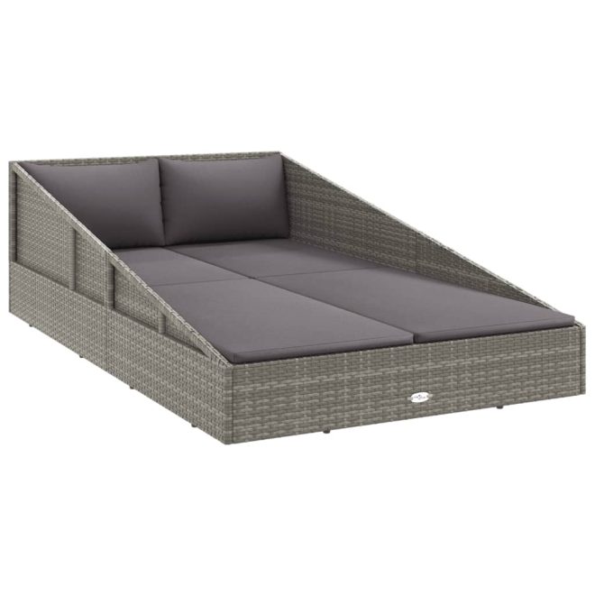 Garden Bed Grey 110×200 cm Poly Rattan