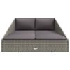 Garden Bed Grey 110×200 cm Poly Rattan