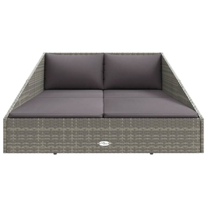 Garden Bed Grey 110×200 cm Poly Rattan