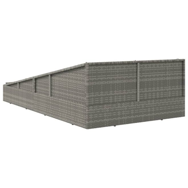 Garden Bed Grey 110×200 cm Poly Rattan