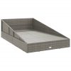 Garden Bed Grey 110×200 cm Poly Rattan