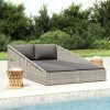 Garden Bed Grey 110×200 cm Poly Rattan