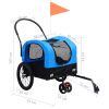 2-in-1 Pet Bike Trailer and Jogging Stroller – Blue and Black