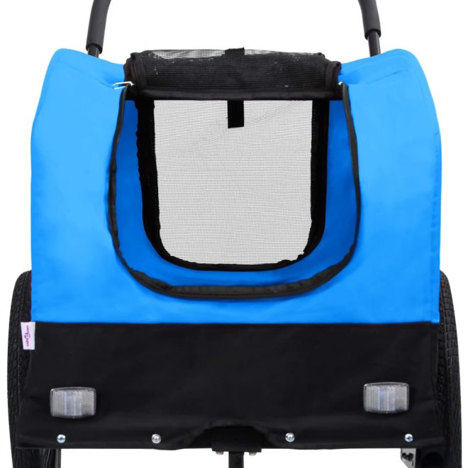 2-in-1 Pet Bike Trailer and Jogging Stroller – Blue and Black